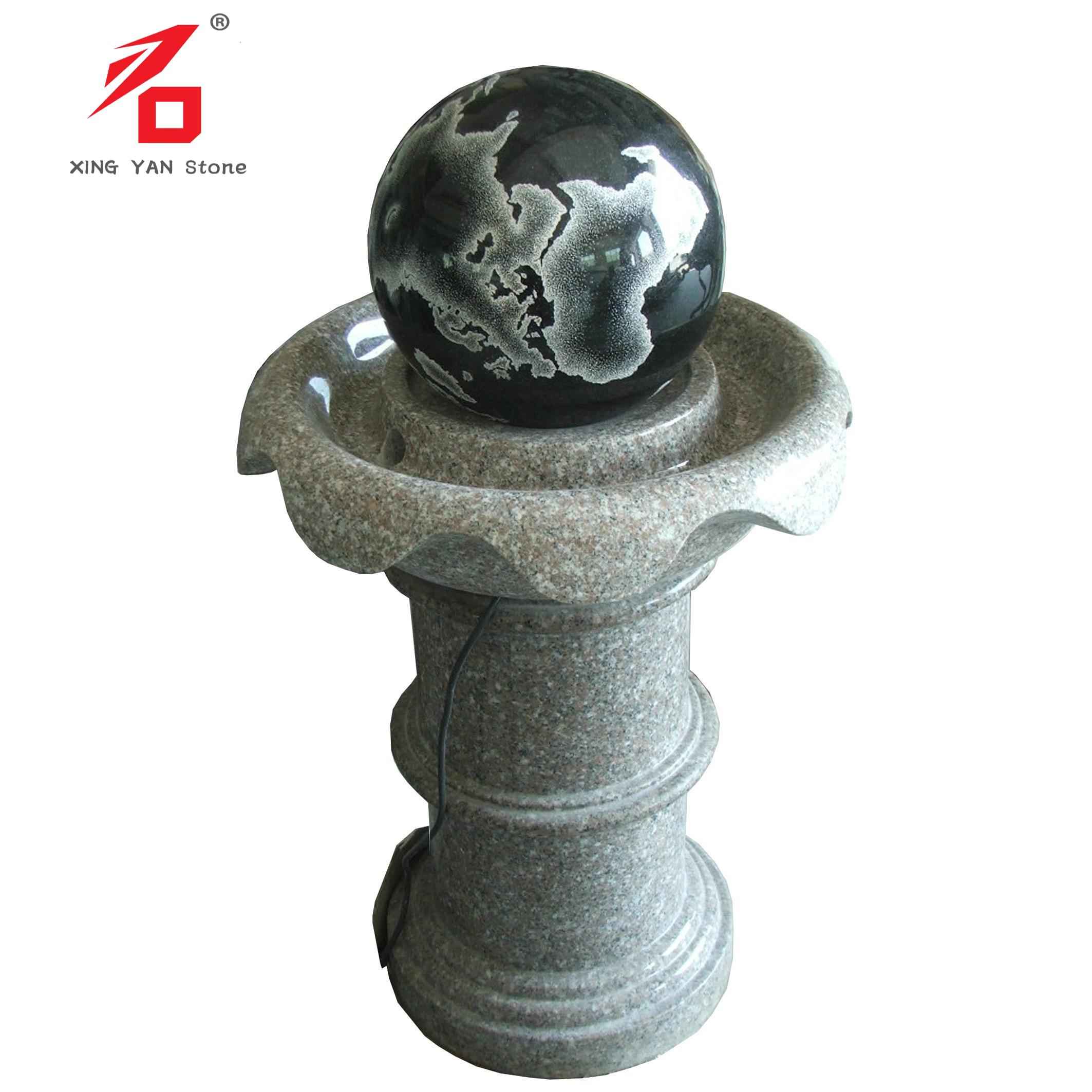 Black Granite Ball Fountain